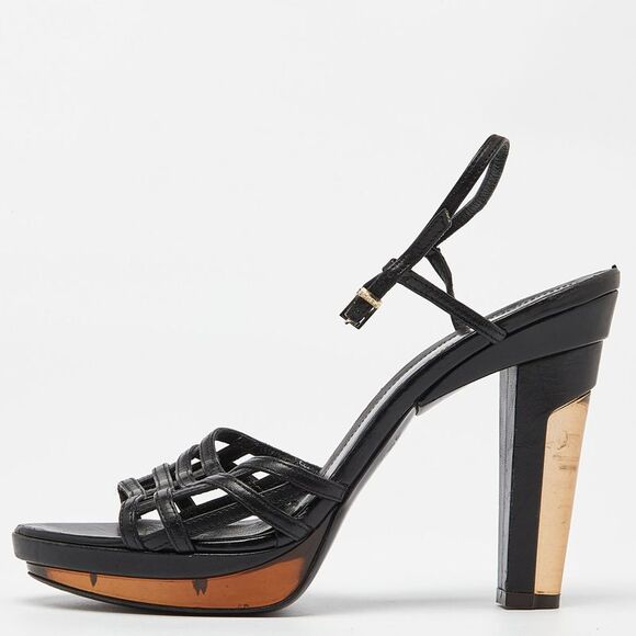 Fendi Black Leather Strappy Platform Sandals Size 38,New Products : American Fashion Style Bags On Sale